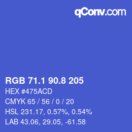 カラーコード: RGB 71.1 90.8 205 | qconv.com