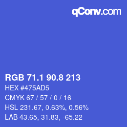 カラーコード: RGB 71.1 90.8 213 | qconv.com