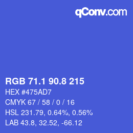 カラーコード: RGB 71.1 90.8 215 | qconv.com