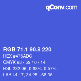 カラーコード: RGB 71.1 90.8 220 | qconv.com