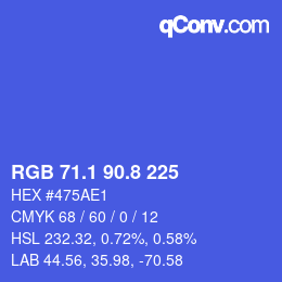 カラーコード: RGB 71.1 90.8 225 | qconv.com