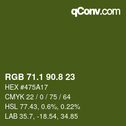 Color code: RGB 71.1 90.8 23 | qconv.com