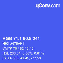 カラーコード: RGB 71.1 90.8 241 | qconv.com