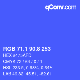 カラーコード: RGB 71.1 90.8 253 | qconv.com