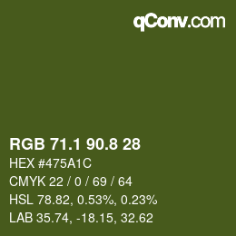 Color code: RGB 71.1 90.8 28 | qconv.com