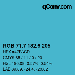 カラーコード: RGB 71.7 182.6 205 | qconv.com