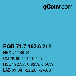カラーコード: RGB 71.7 182.6 212 | qconv.com