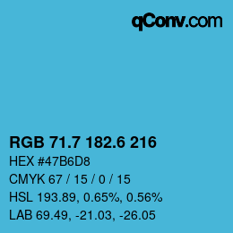 カラーコード: RGB 71.7 182.6 216 | qconv.com