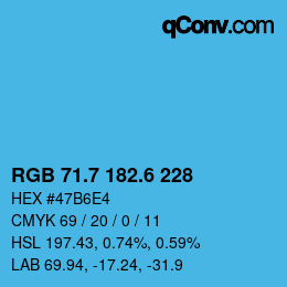 カラーコード: RGB 71.7 182.6 228 | qconv.com