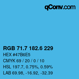 カラーコード: RGB 71.7 182.6 229 | qconv.com