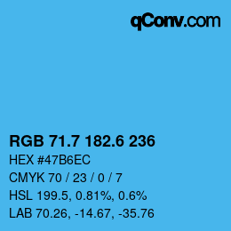 カラーコード: RGB 71.7 182.6 236 | qconv.com