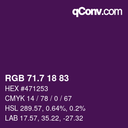 カラーコード: RGB 71.7 18 83 | qconv.com