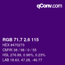 カラーコード: RGB 71.7 2.6 115 | qconv.com