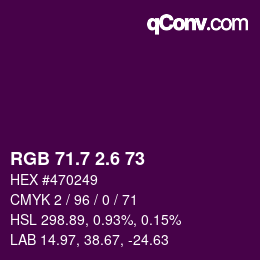 カラーコード: RGB 71.7 2.6 73 | qconv.com
