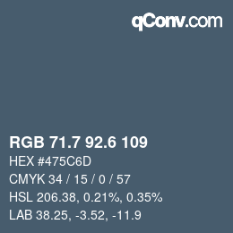 カラーコード: RGB 71.7 92.6 109 | qconv.com