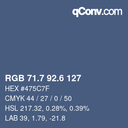 カラーコード: RGB 71.7 92.6 127 | qconv.com
