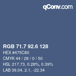 カラーコード: RGB 71.7 92.6 128 | qconv.com