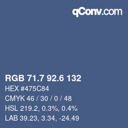 カラーコード: RGB 71.7 92.6 132 | qconv.com
