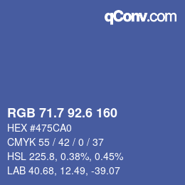 カラーコード: RGB 71.7 92.6 160 | qconv.com
