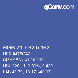 カラーコード: RGB 71.7 92.6 162 | qconv.com