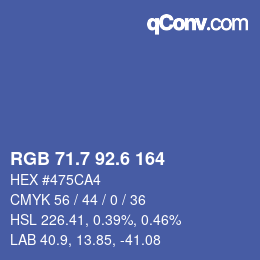カラーコード: RGB 71.7 92.6 164 | qconv.com