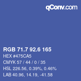 カラーコード: RGB 71.7 92.6 165 | qconv.com