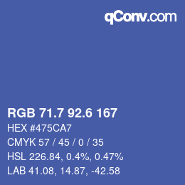 カラーコード: RGB 71.7 92.6 167 | qconv.com