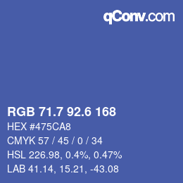 カラーコード: RGB 71.7 92.6 168 | qconv.com