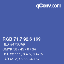 カラーコード: RGB 71.7 92.6 169 | qconv.com