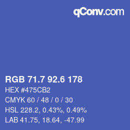 カラーコード: RGB 71.7 92.6 178 | qconv.com