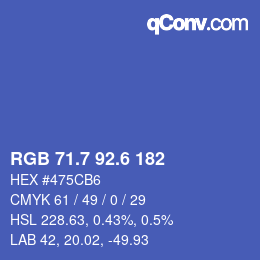 カラーコード: RGB 71.7 92.6 182 | qconv.com