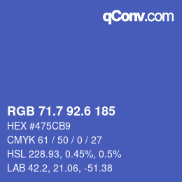 カラーコード: RGB 71.7 92.6 185 | qconv.com