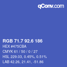 カラーコード: RGB 71.7 92.6 186 | qconv.com