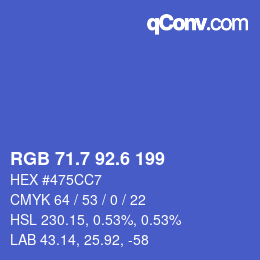カラーコード: RGB 71.7 92.6 199 | qconv.com