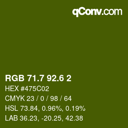 カラーコード: RGB 71.7 92.6 2 | qconv.com