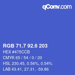カラーコード: RGB 71.7 92.6 203 | qconv.com