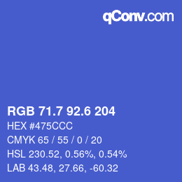 カラーコード: RGB 71.7 92.6 204 | qconv.com