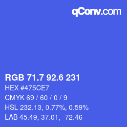 カラーコード: RGB 71.7 92.6 231 | qconv.com