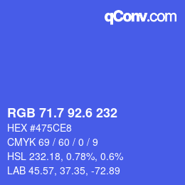 カラーコード: RGB 71.7 92.6 232 | qconv.com