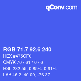 カラーコード: RGB 71.7 92.6 240 | qconv.com