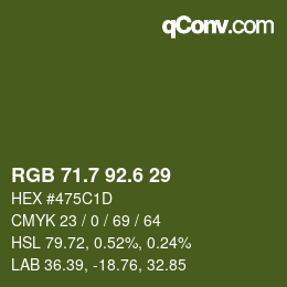 カラーコード: RGB 71.7 92.6 29 | qconv.com