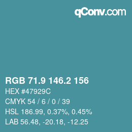 Color code: RGB 71.9 146.2 156 | qconv.com