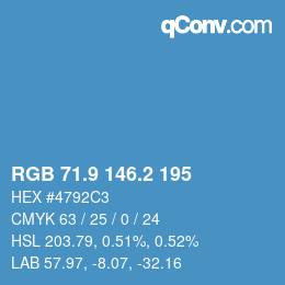 Farbcode: RGB 71.9 146.2 195 | qconv.com