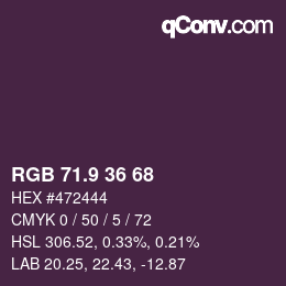 カラーコード: RGB 71.9 36 68 | qconv.com