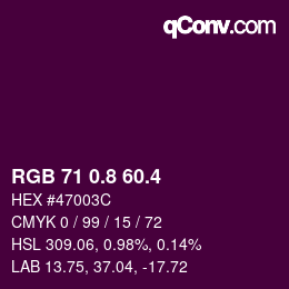 カラーコード: RGB 71 0.8 60.4 | qconv.com