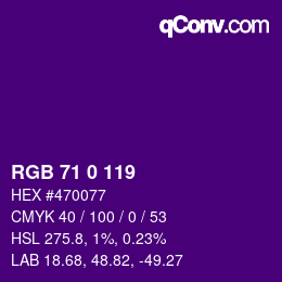 カラーコード: RGB 71 0 119 | qconv.com