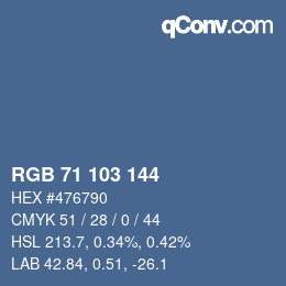 颜色代码: RGB 71 103 144 | qconv.com