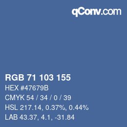 カラーコード: RGB 71 103 155 | qconv.com