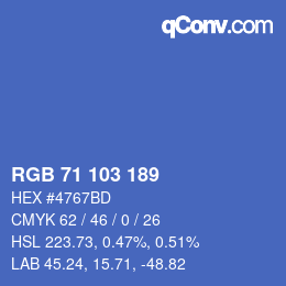 颜色代码: RGB 71 103 189 | qconv.com