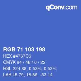 Color code: RGB 71 103 198 | qconv.com